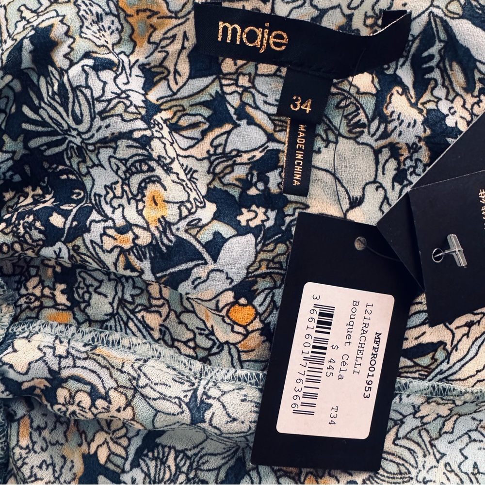 Maje Rachelli Floral maxi dress  size 34 - Picture 7 of 12